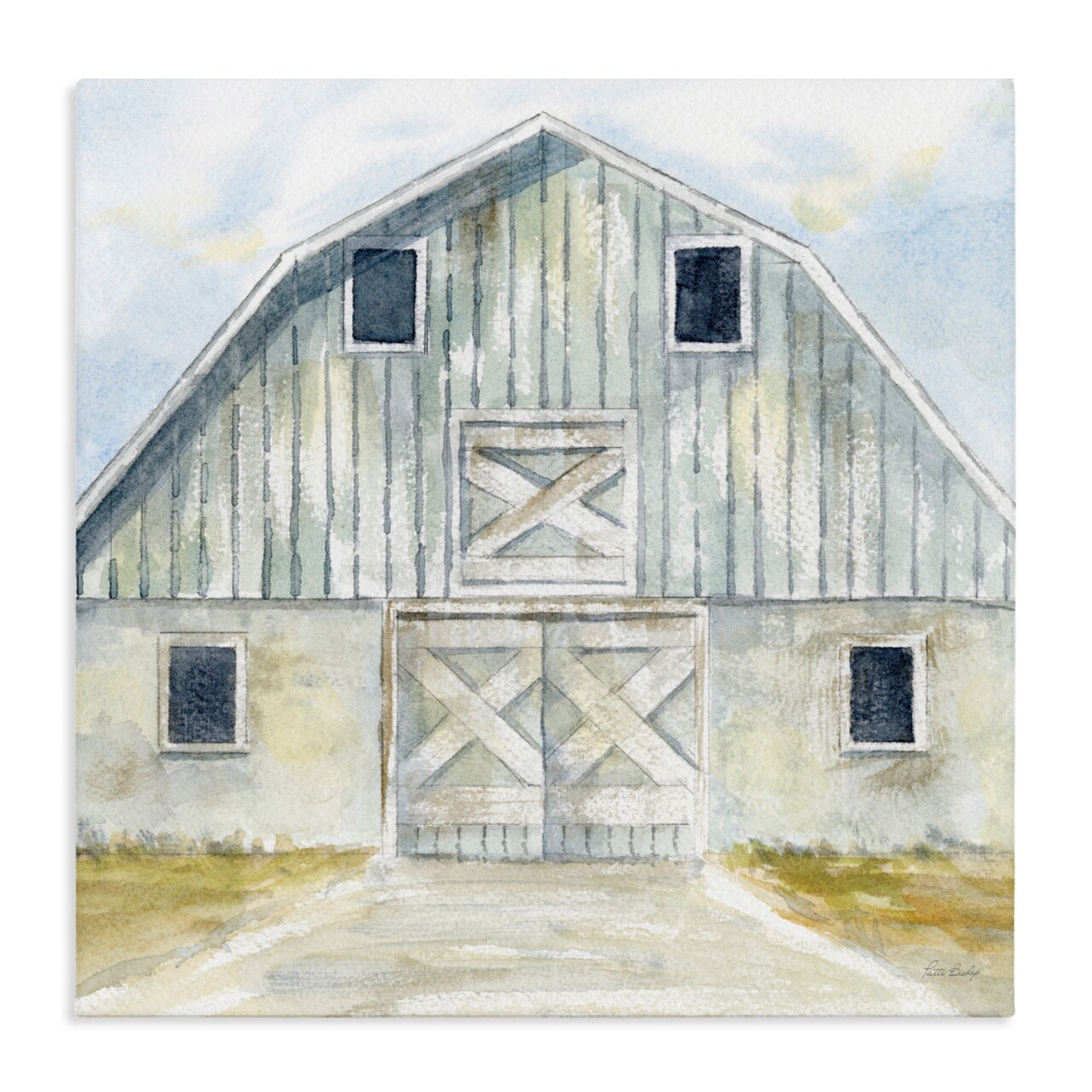 Stupell Industries Blue Gray Barn Canvas, design by Patti Bishop